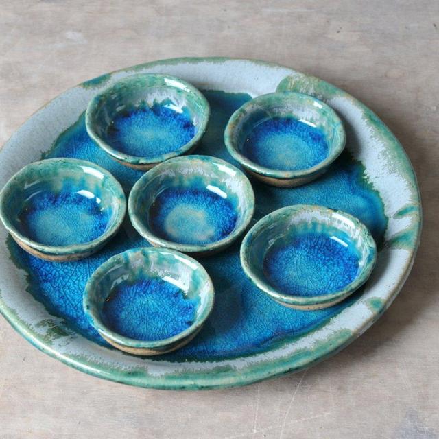 Passover Seder Plate, Passover Plate Pesach Plate Judaica Passover bowl Ceramic plate passover tray Serving tray passover gift turquoise