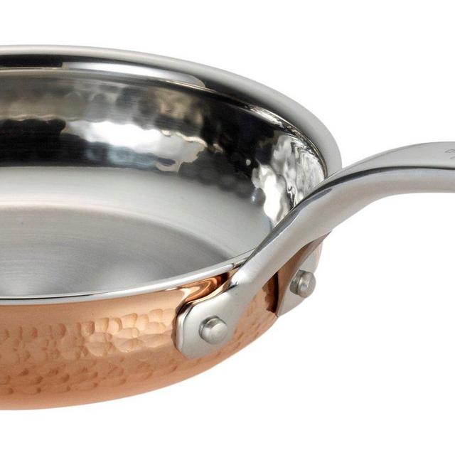 Lagostina Q5540264 Martellata Tri-ply Hammered Stainless Steel Copper Dishwasher Safe Oven Safe Skillet / Fry Pan Cookware, 8-Inch, Copper