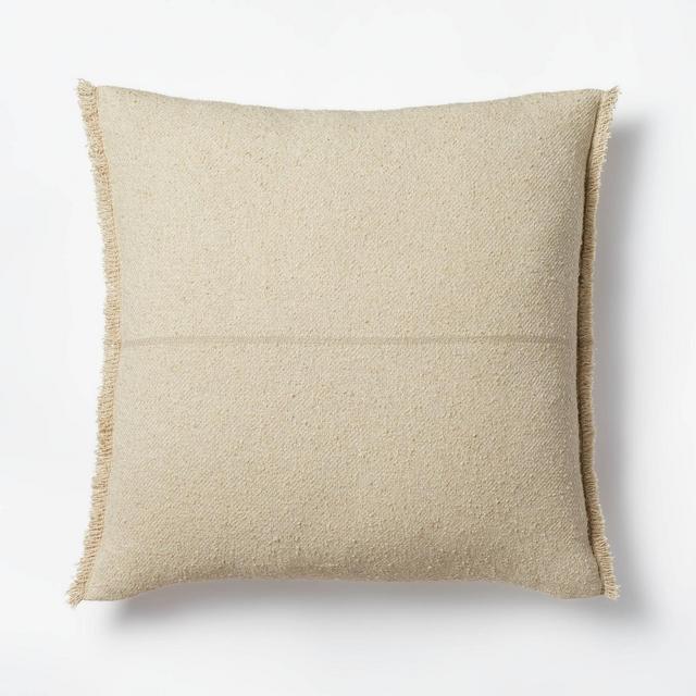 Oversized Woven Striped Square Throw Pillow Neutral - Threshold™ designed with Studio McGee