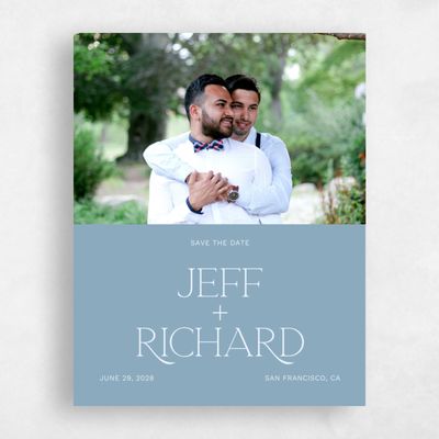 Dusty Blue Wedding Save the Date - Hazeldale Photo