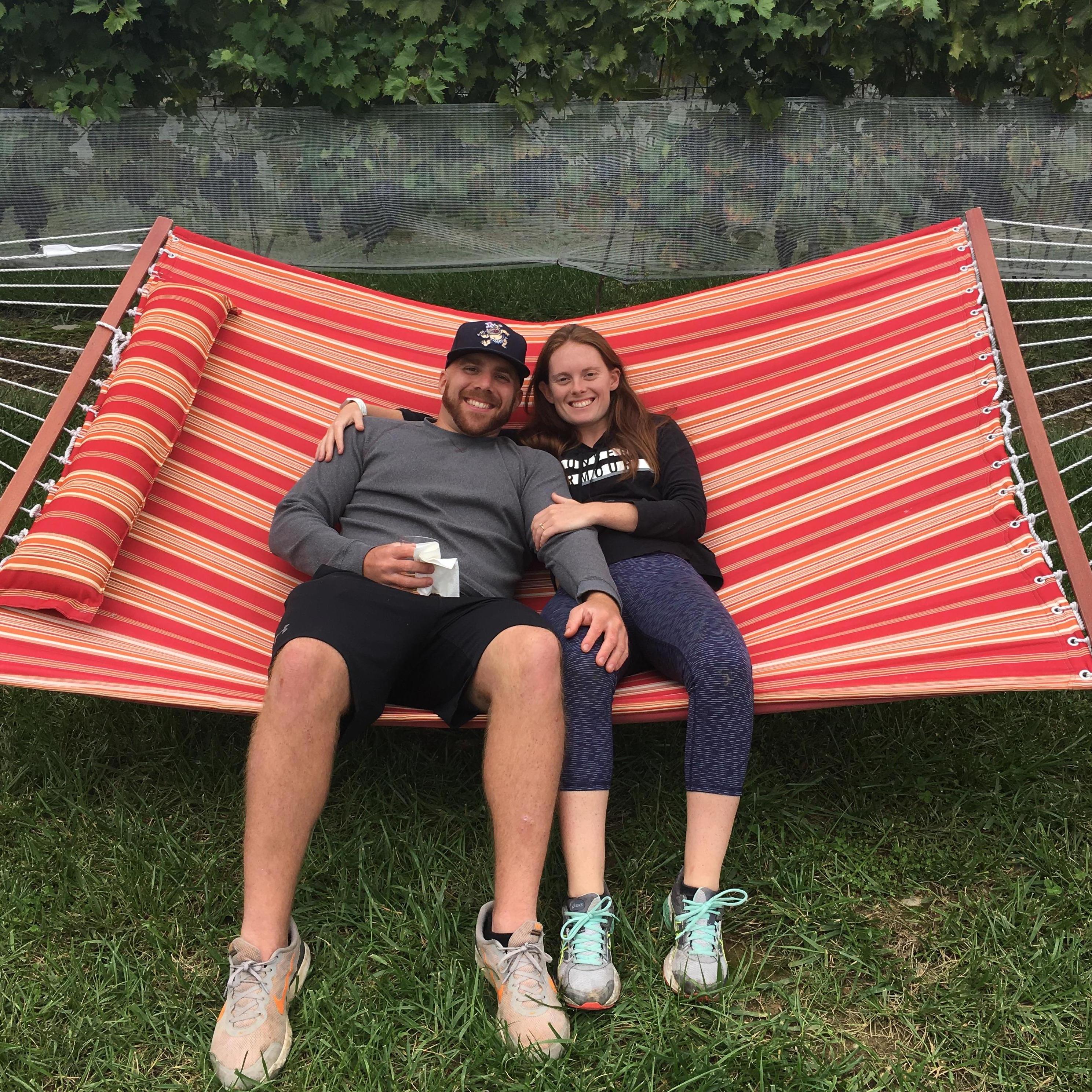 September 2018: Hammocking it up at a winery.