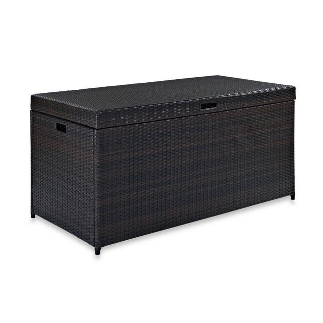 Crosley Palm Harbor Outdoor Wicker Storage Bin in Brown