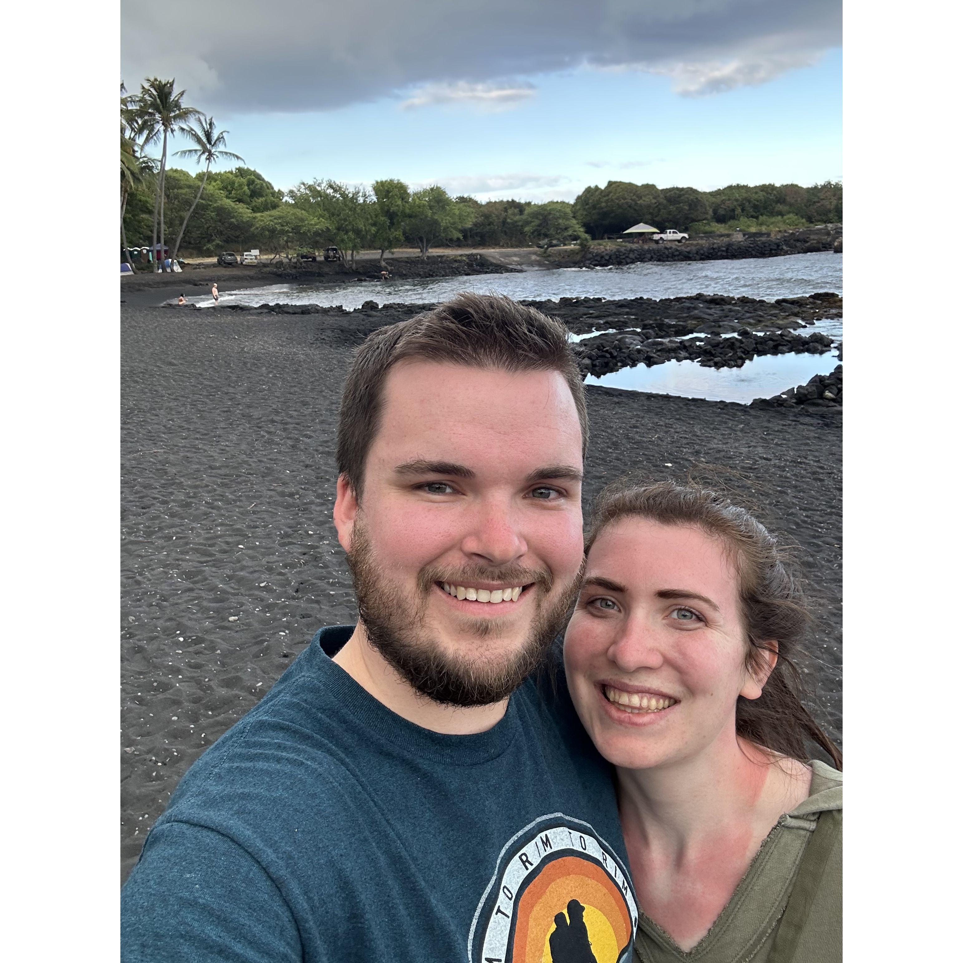Punalu'u Black Sand Beach on Big Island!