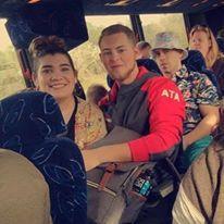 On the shuttle to our first cruise.