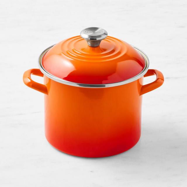Le Creuset Enameled-Steel Stock Pot, 6-Qt., Flame