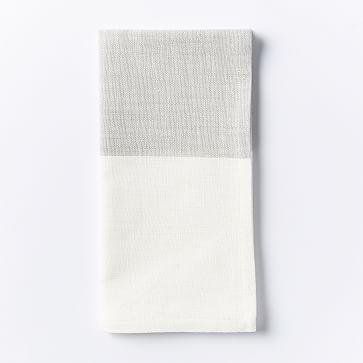 Center Stripe Woven Napkin, Set of 4, Platinum