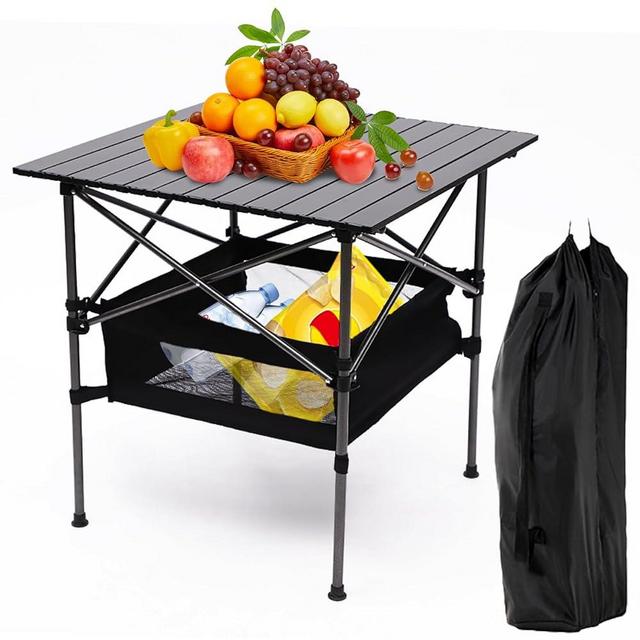 iCapeson Folding Camping Table - Ultra-Lightweight Aluminum Foldable Table for Tailgating or Camp Site with Carry Bag - Lightweight and Portable for Beach, Picnic, Tailgate & Outdoor Use