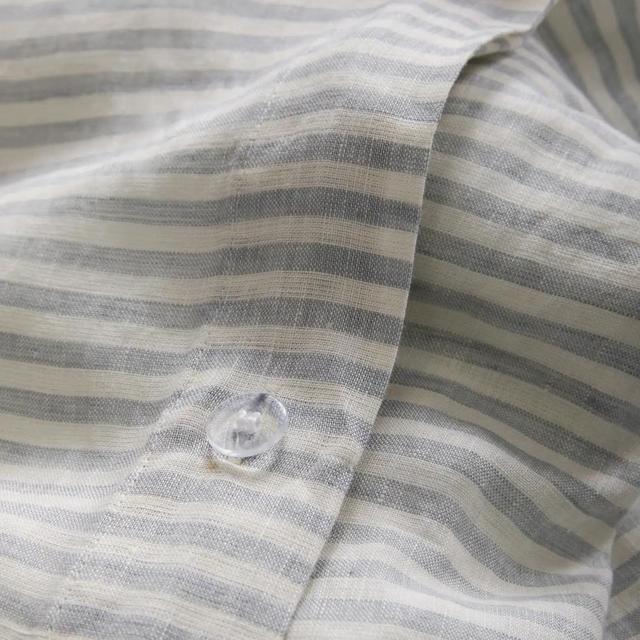 Mist/White Stripe Linen Duvet Cover Set | Quince