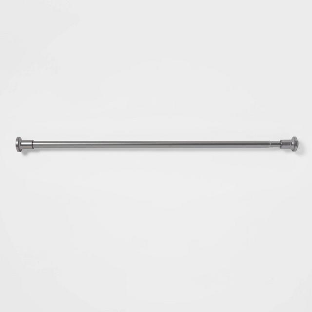 72" Tension or Permanent Mount  Cast Style Finial Shower Curtain Rod Chrome - Made By Design™