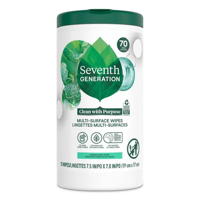 Seventh Generation Multi-Surface Cleaning Wipes - Garden Mint - 70ct