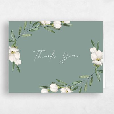Green Boho Wedding Thank You - Sundsvall Landscape