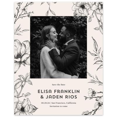 Linen, Beige Wedding Digital Save the Date - Birkenfeld Photo
