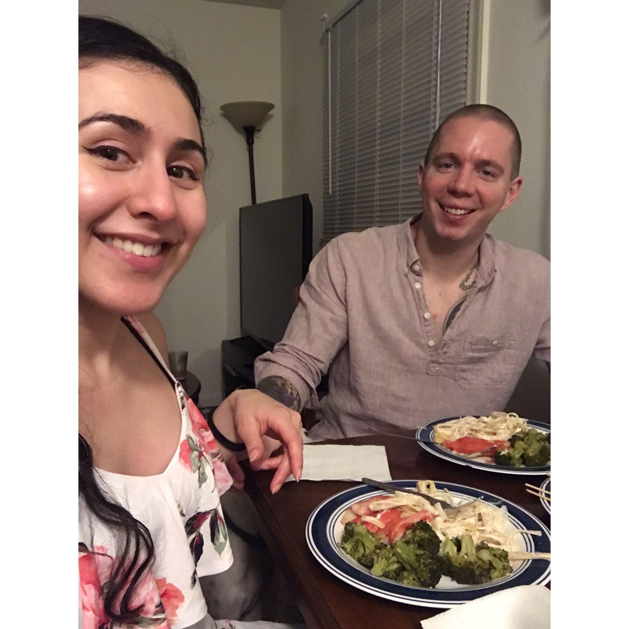 Celebrating our engagement after a long day of hiking and calling family with the news - May 23, 2020