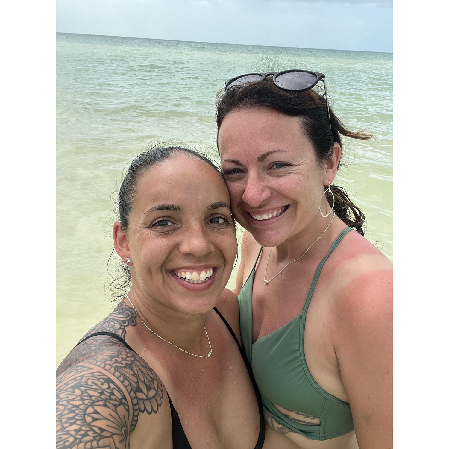 Sunburnt but smiling!