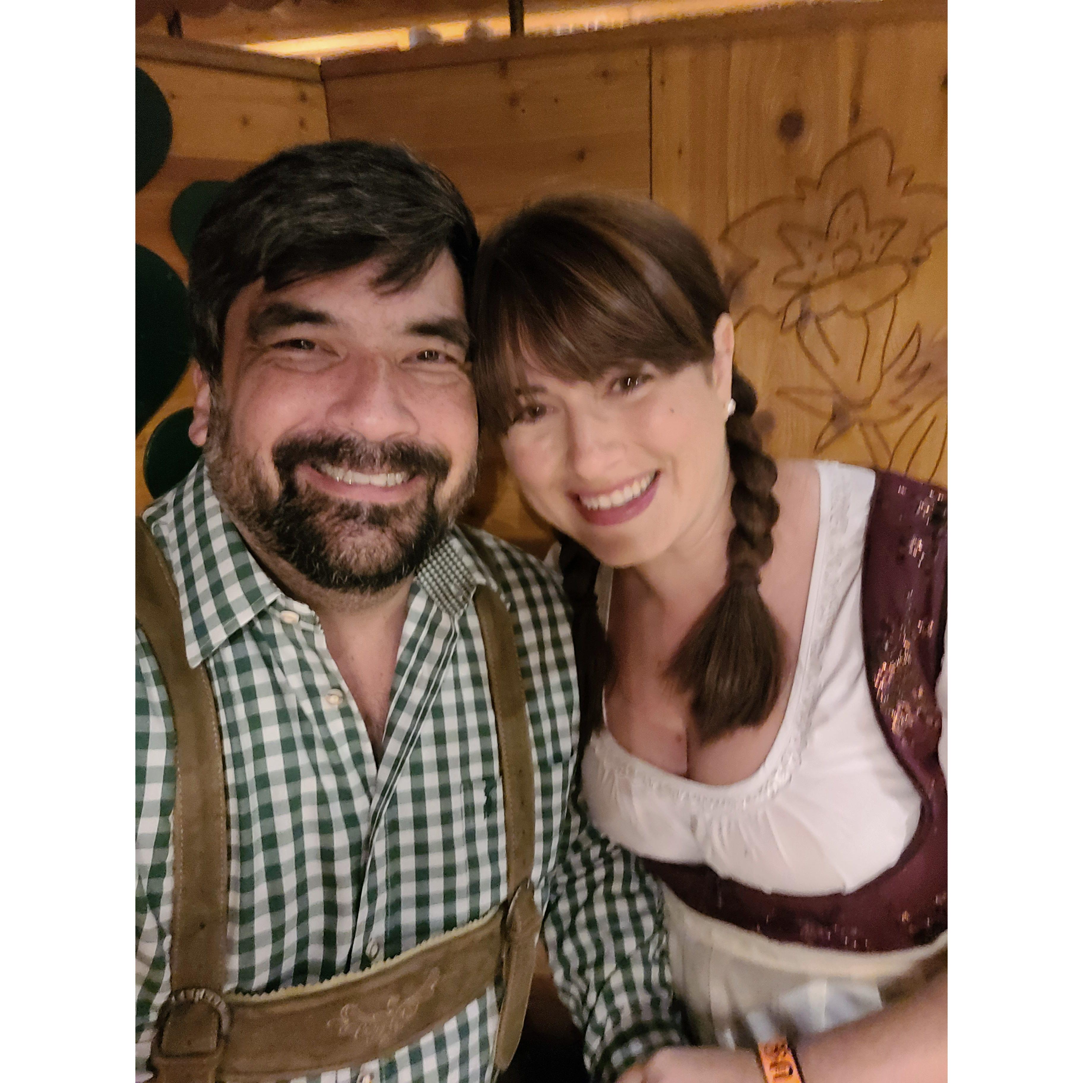 All dressed up at Oktoberfest in München. Prost!