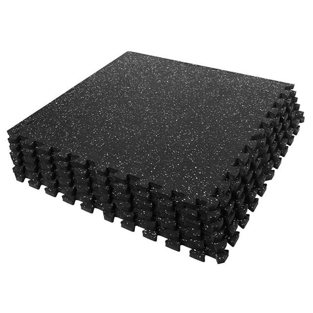 SUPERJARE Exercise Equipment Mats, 6 Tiles EVA Foam Mats with Rubber Top, 1/2 Inch Thick Interlocking Rubber Floor Tiles for Home Gym and Fitness Room, Protective Flooring Mat - 24 x 24in Tile