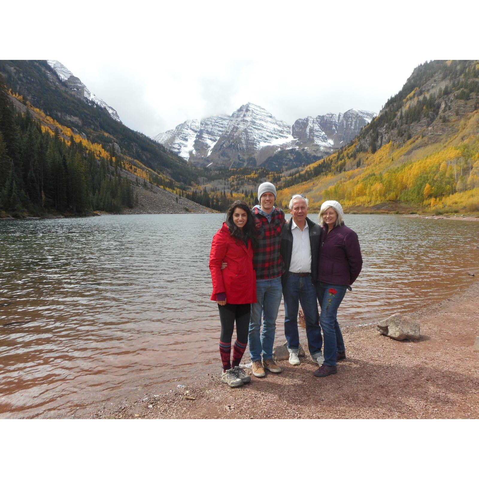 Maroon Bells Lake, CO. September 2017.
Beautiful fall scenery in Aspen with Jared's parents, Wayne and Jo.