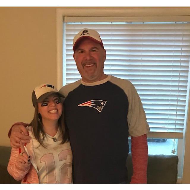 Cheering on our favorite team during the Pats-Eagles Superbowl in 2018 (we all know how that turned out :/ )