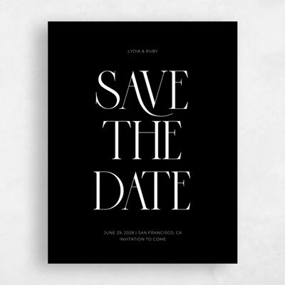 Black Wedding Save the Date - Amberley Portrait