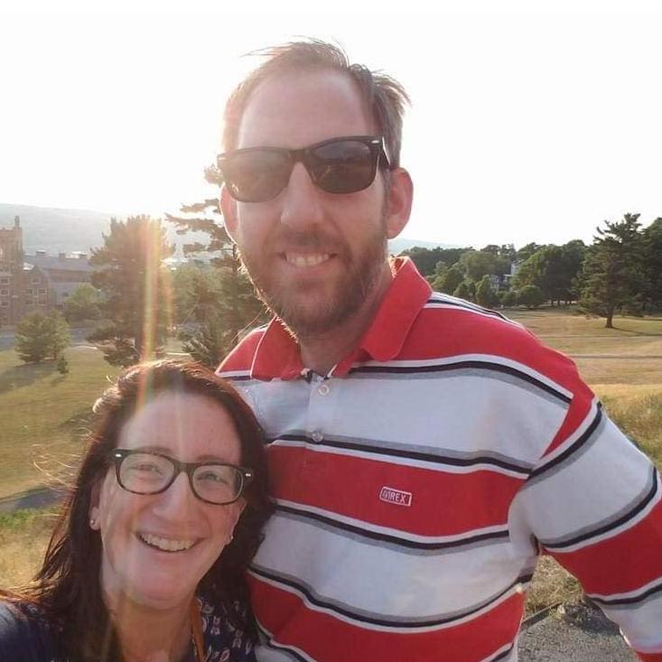 Kerry introducing Casey to Cornell. He dressed in theme.