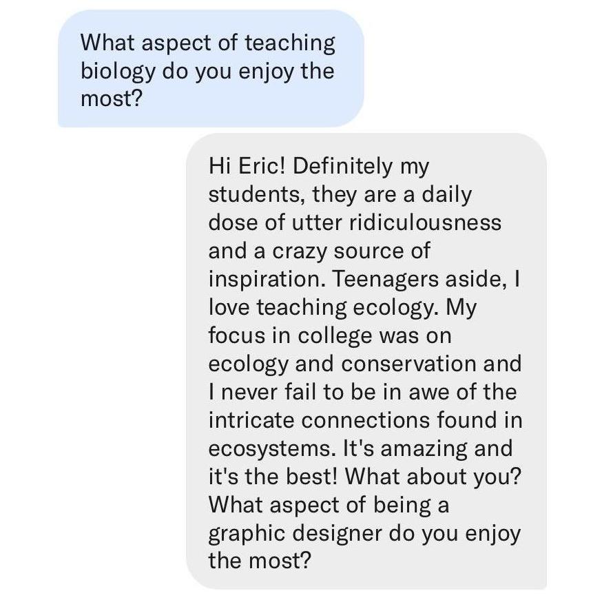 Our first conversation on OkCupid! A little cringe inducing now but a very happy memory.