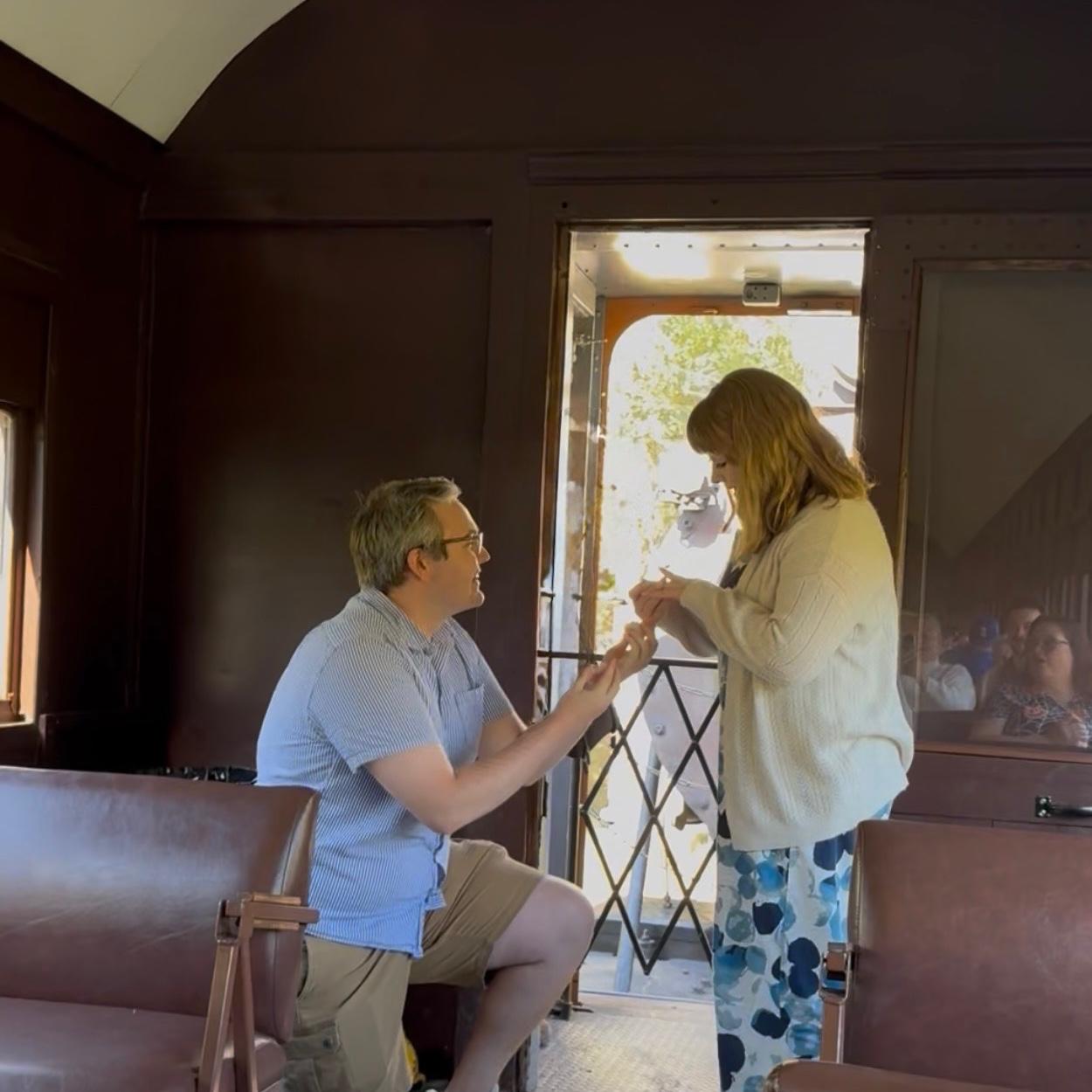 10/5/2025 - The proposal! ❤️ Train ride in Elbe, WA