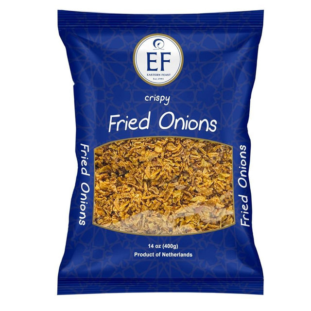 EF - Crispy Fried Onions, 400g (14 oz), Kosher, Halal, Product of Netherlands