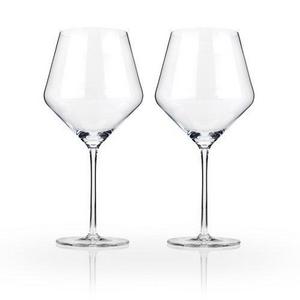True Brands - Raye Crystal Burgundy Wine Glass Set by Viski - (Set of 2, 21 oz.)