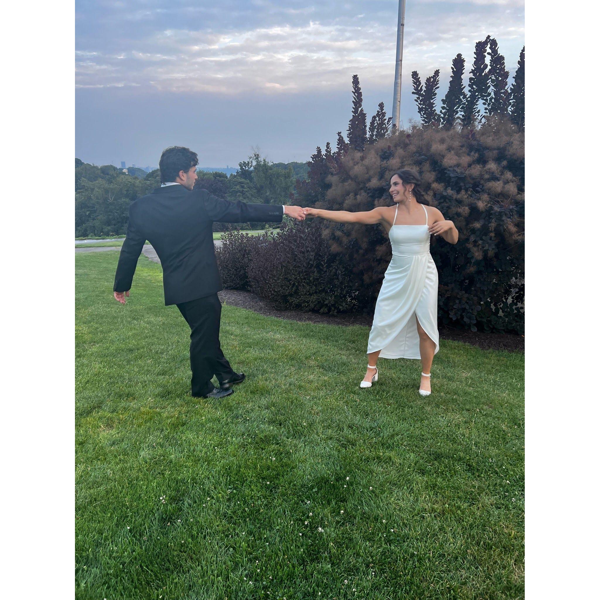 Getting ready for our first dance!