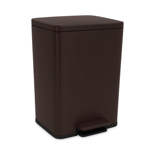 Simpli-Magic 50 Liter / 13.2 Gallon Soft-Close, Smudge Resistant Trash Can with Foot Pedal and Built in Filter- Brown