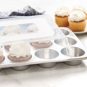 Nordic Ware Naturals 12 Cavity Muffin Pan with High-Domed Lid