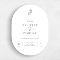 White Wedding Invitation - Copan Portrait