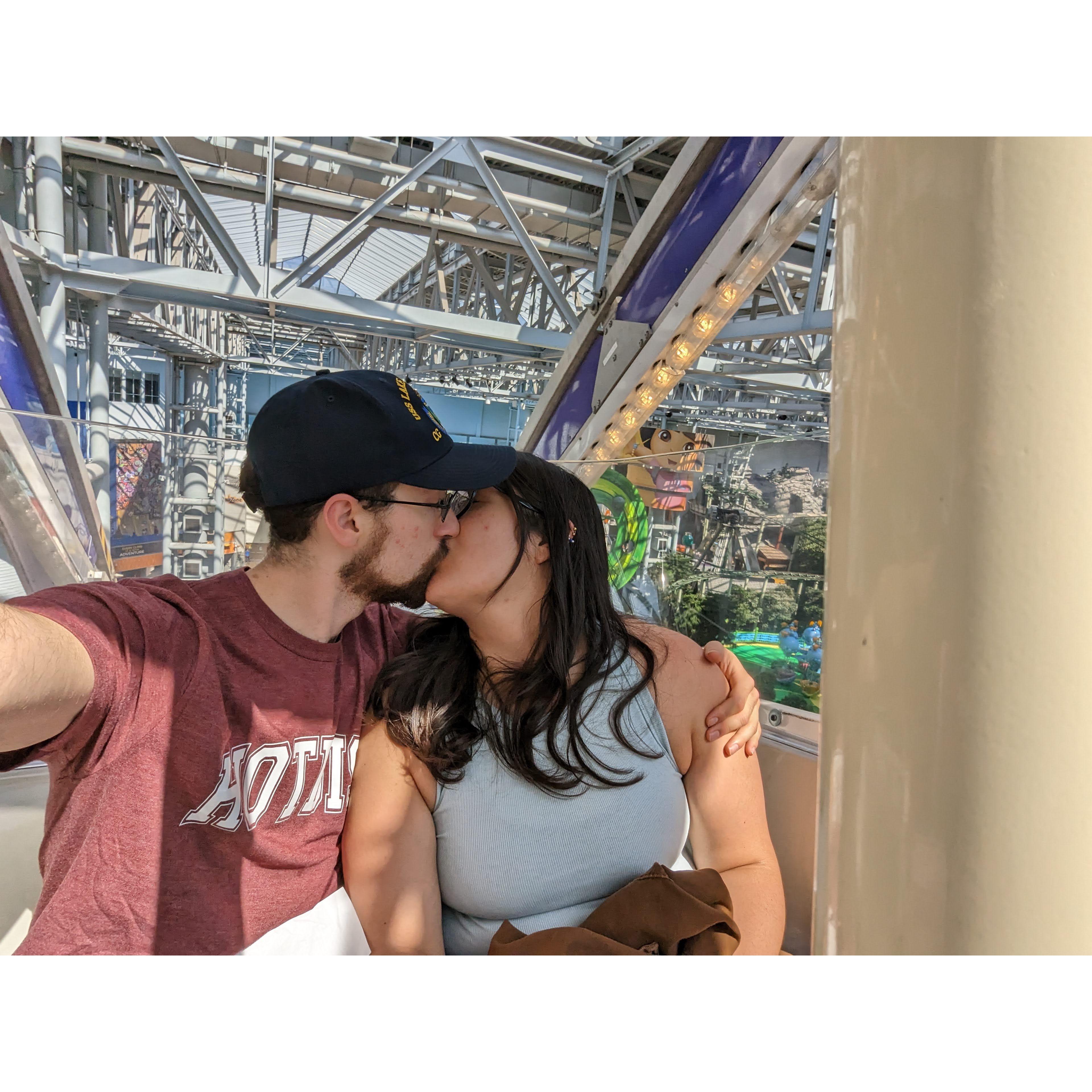 Ferris wheel at Mall of America, we were at the tippy top!