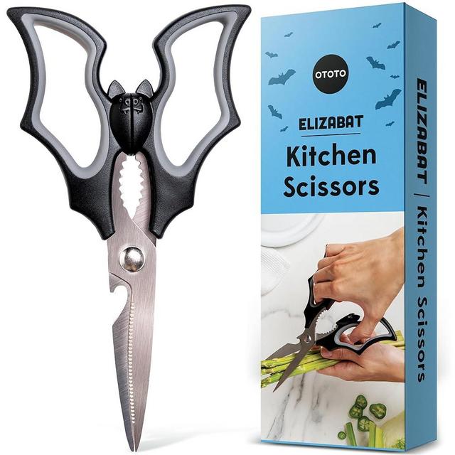 NEW!! Elizabat Kitchen Scissors by OTOTO - Cute Bat Kitchen Shears, Scissors Kitchen Utensils - Bats, Halloween Gifts, Cooking Scissors, Kitchen Gadgets, Scissors for Kitchen, Spooky Gifts