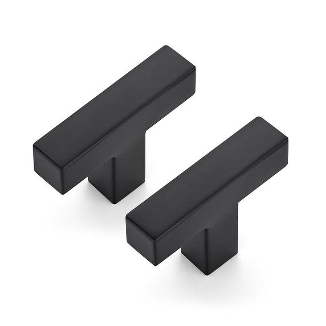 JOY DECOR 6 Pack Cabinet Knobs, Black Cabinet Handles, 2 Inch Kitchen Knobs, Single Hole Drawer Hardware for Dresser Drawers