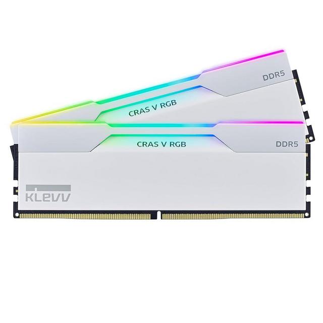 KLEVV CRAS V RGB DDR5 32GB (2x16GB) 6000MHz CL30 A-DIE 1.35V Gaming Desktop Ram Memory SK Hynix Chip XMP 3.0 / AMD Expo Ready - White (KD5AGUA80-60A300J)