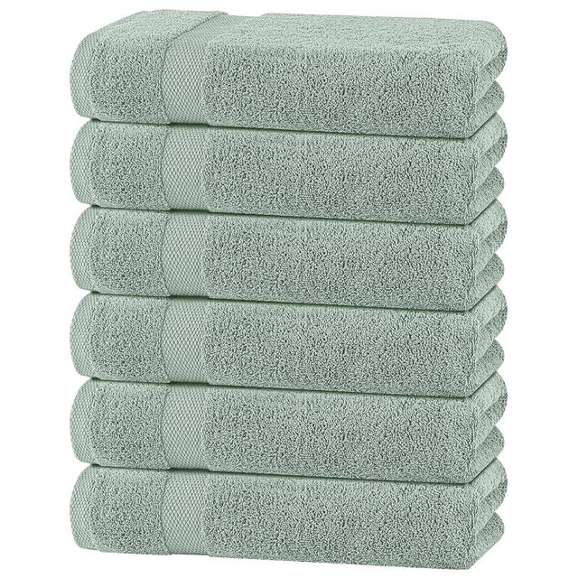 Wealuxe Green Bath Towels 24x50 Inch, Cotton Towel Set for Bathroom, Hotel, Gym, Spa, Soft Extra Absorbent Quick Dry 6 Pack