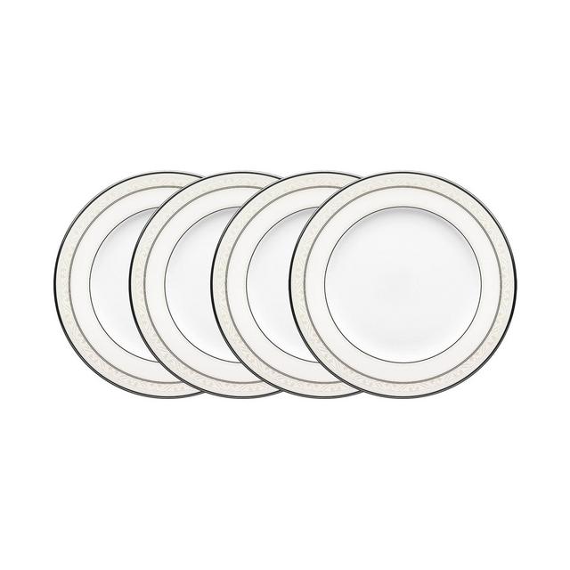 Noritake Montvale Platinum Set of 4 Bread Butter and Appetizer Plates, Service For 4