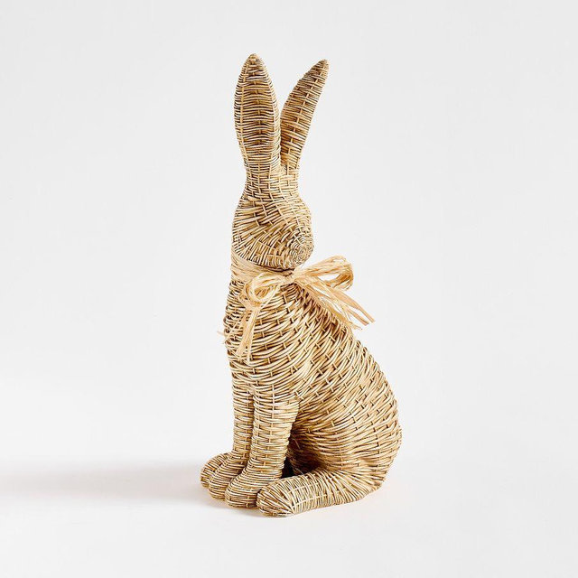 Resin Woven Standing Bunny