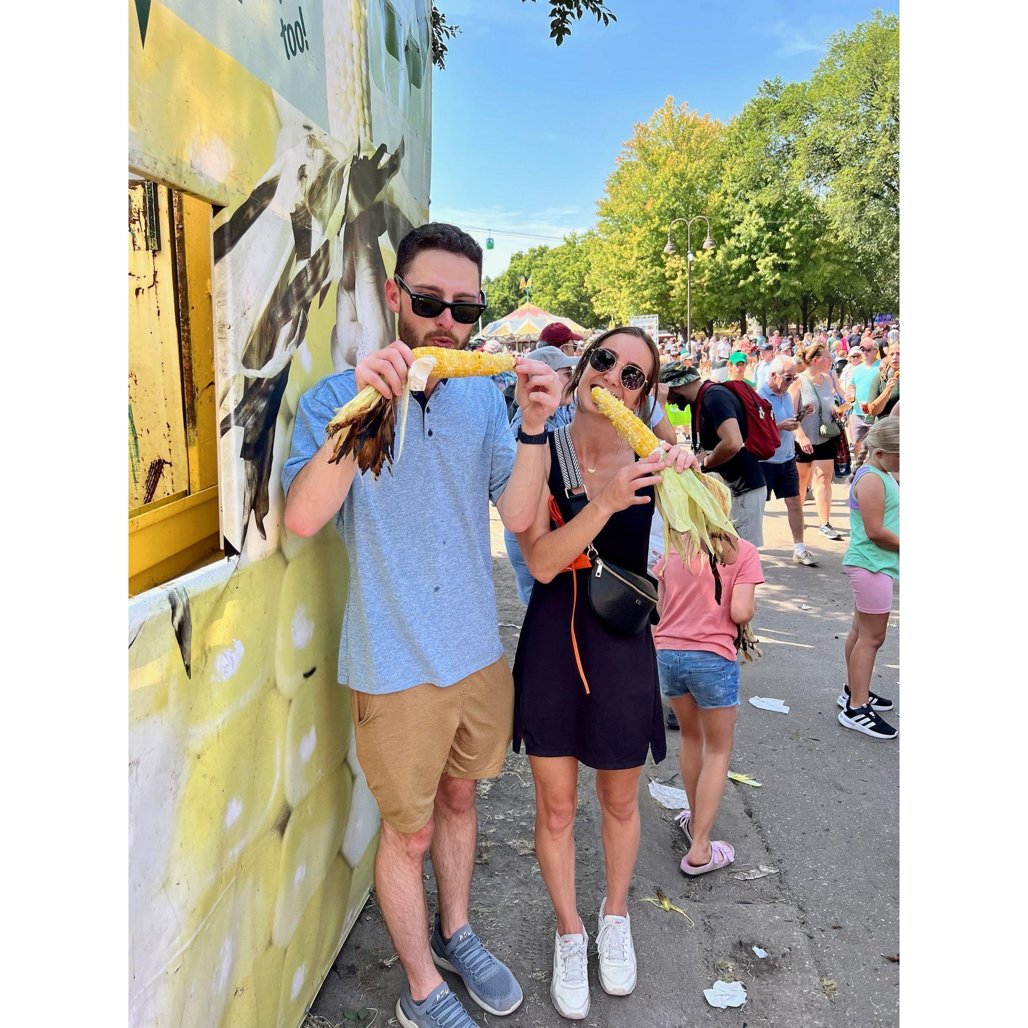 and their second state fair really loving corn
