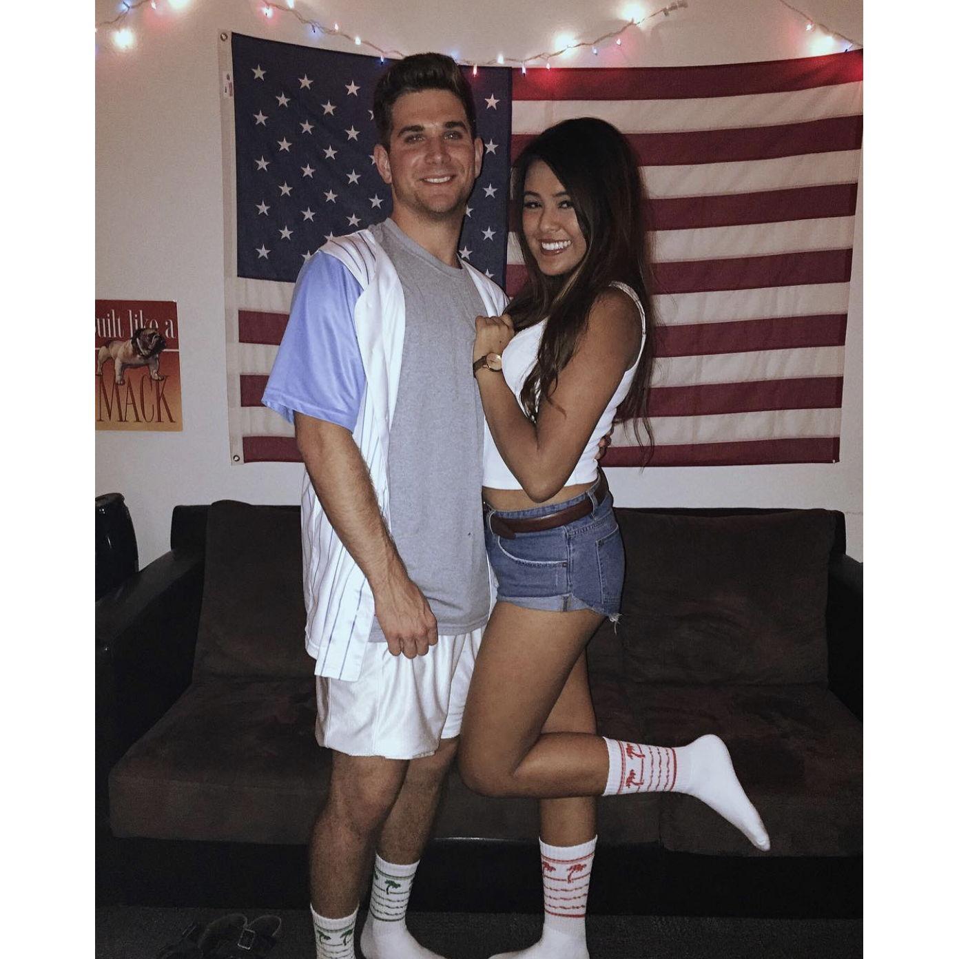 First picture as boyfriend/girlfriend (peep the socks). This was in the Sigma Chi house where Mackey lived for a year. Mackey's Best Man, Jake, was his roommate.