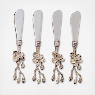 White Orchid Spreader, Set of 4