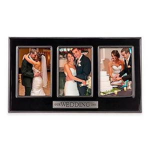 Grasslands Road® 3-Photo "Our Wedding Day" Ceramic Collage Frame in Black