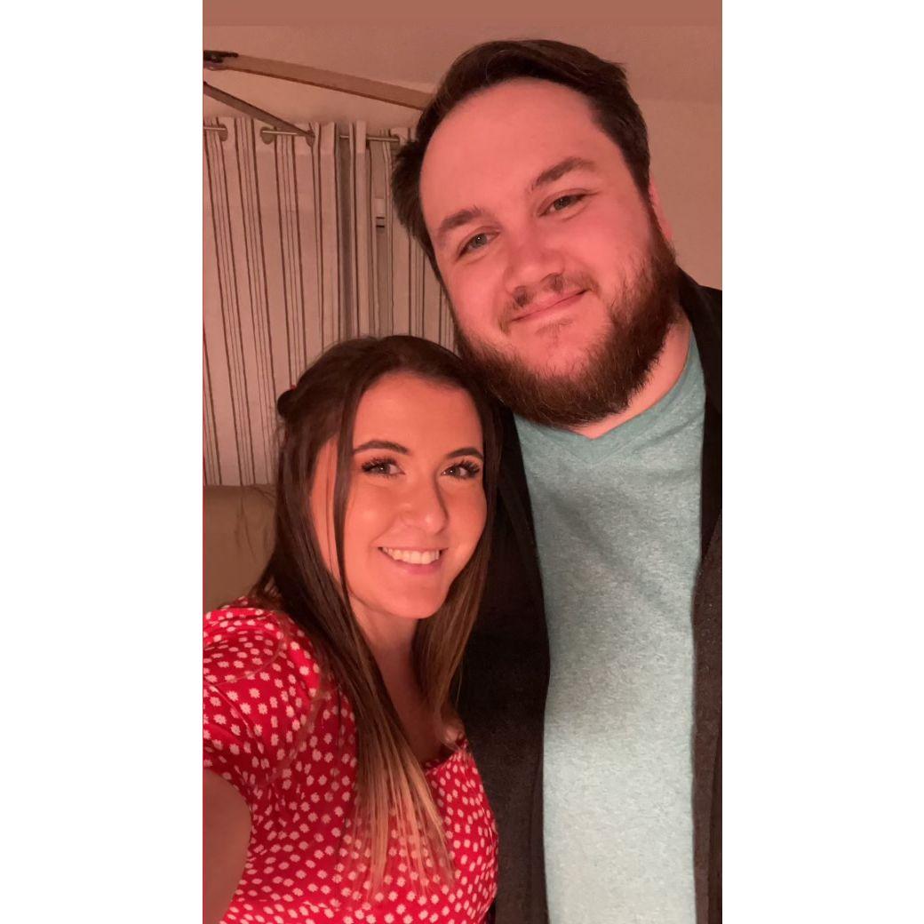 Our first Valentine's Day together. We got all fancy and had dinner at Danae's house.