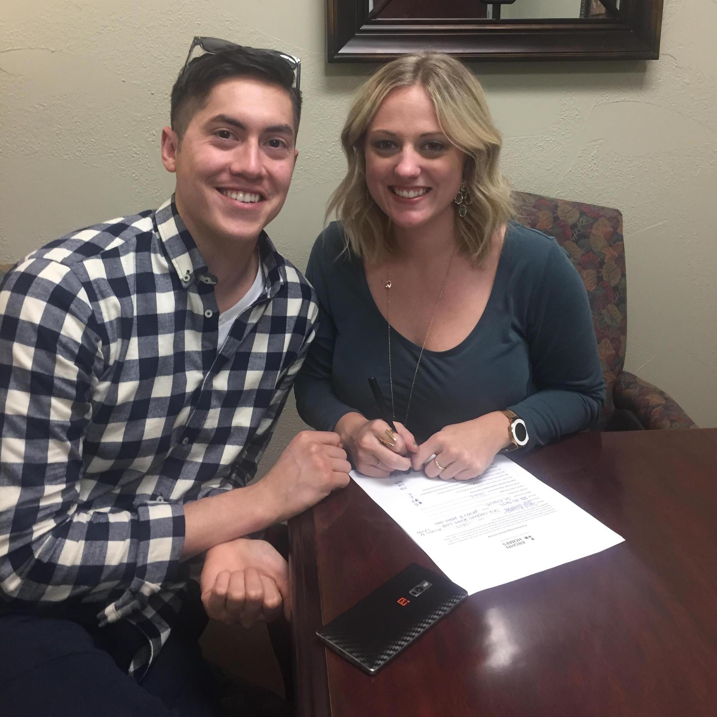 Signing for our first house together!