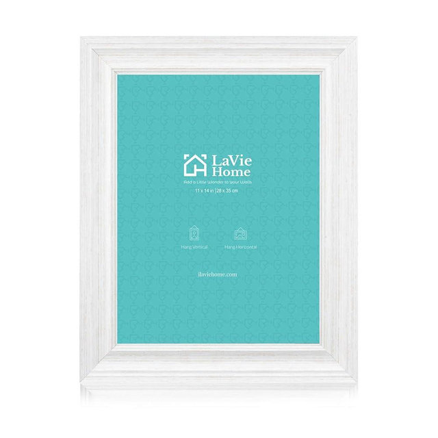 LaVie Home 11x14 Picture Frames (1 Pack, Distressed White) Rustic Single Photo Frame for Wall Mount Display, for Home Decoration, Office Decor