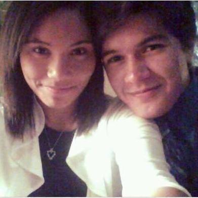 Celebrating Zoe's birthday in 2014 as a new couple.