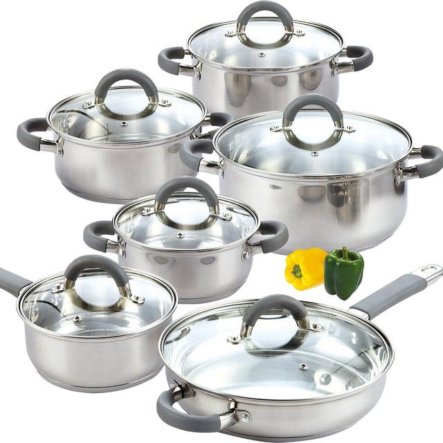 Cook N Home 12 Piece Stainless Steel Cookware Set