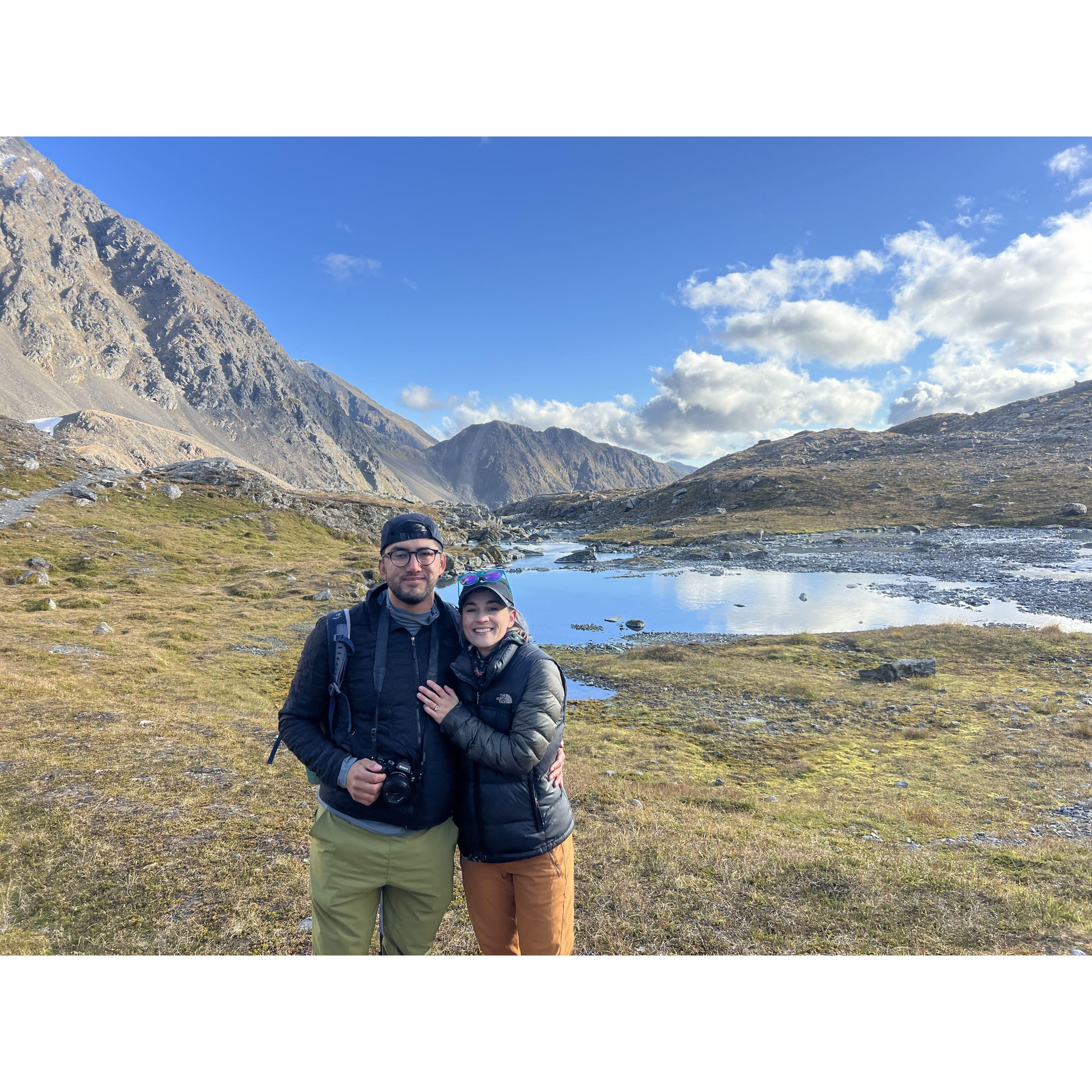 Our engagement moment - Crow Pass, Alaska!