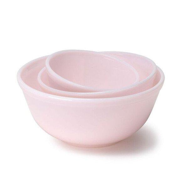 Mosser 3-Piece Pink Glass Mixing Bowl Set
